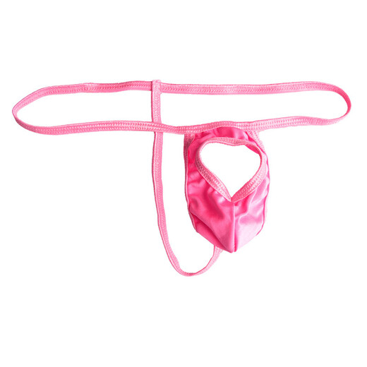 Men's underwear perverted thong men's holes transparent opening T-trousers reveal hollow passion temptation hot low waist concave red uniform size