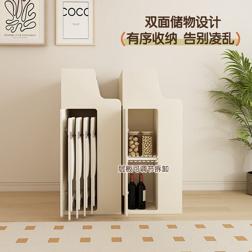 Isabel solid wood folding dining table small household retractable storage invisible sideboard living room multi-functional dining table upgraded 0.6m dining table + solid wood chairs *2