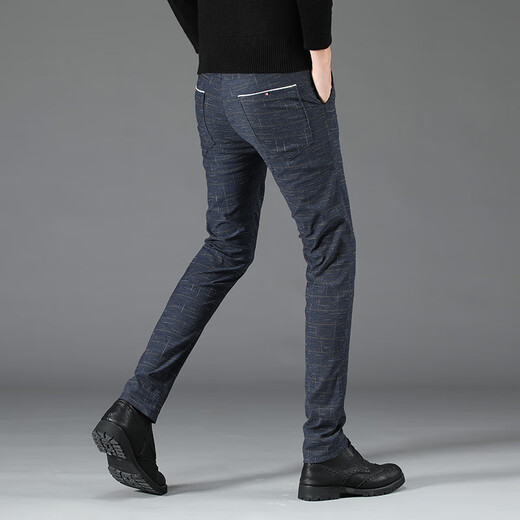 Hongkong König Ama Hosen Herren High-End-Casual Hosen Herren schlanker und vielseitiger gerade Hosen trendy und elastisches Geschäft Herren Sporthosen 688 Blau reguläre 32 Größen [2 Fuß 5 / geeignet für 140-150jin [Jin gleich 0,5 kg]]