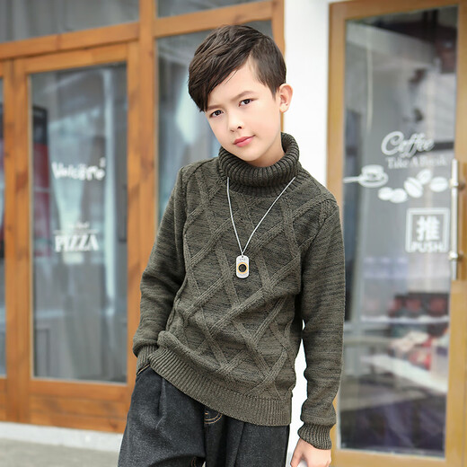 Disney handsome sweater for winter boys turtleneck thickened sweater for medium and large children plus velvet/baby warm coat 9195 shallow lotus root powder without velvet 120 Recommended 35-44 Jin [Jin equals 0.5 kg]