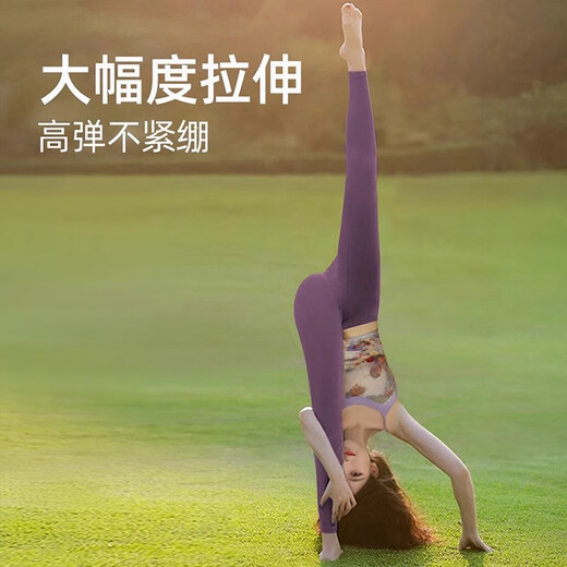 Shuangxiu 2025 new style yoga clothes for women, high-end one-piece sports and fitness Pilates vest with chest pad that can be worn outside, oil painting green top + leaf yellow pants set M