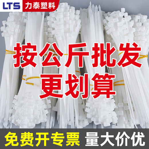 LTS力泰 自锁式尼龙扎带 电脑主机装机户外园艺线缆 理线束线捆扎绑带 大号黑白色按公斤批发1KG 5*300白色1公斤（宽3.6）大约829条