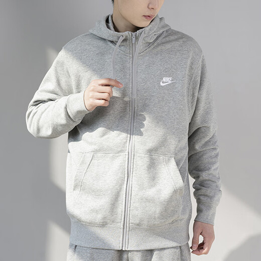 耐克（NIKE）外套男士 2025春秋季新款运动服防风衣休闲上衣舒适宽松连帽夹克 热推/经典时尚灰/晒图退5 M (170/88A)