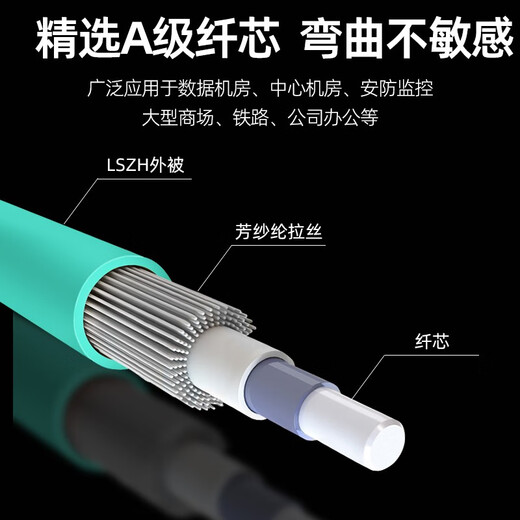 优普连 电信级万兆多模光纤跳线lc-lc OM3-300双芯尾纤 低烟无卤LSZH抗弯曲跳纤光纤线室内软光钎 万兆多模双芯LC-LC 15米