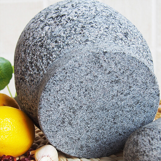 YEIES marble granite garlic pounder stone mortar household old-fashioned stone nest stone large bowl garlic paste grinding