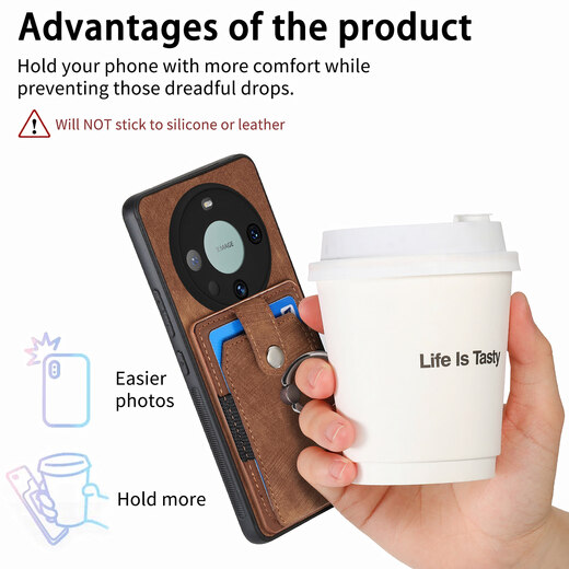 Card holder with ring suitable for Huawei mate60 pro mobile phone case with bracket Huawei mate60 card bag can be plugged in and placed card slot wallet full-inclusive lens protection Royal blue ring card holder integrated Huawei Mate 60 Pro