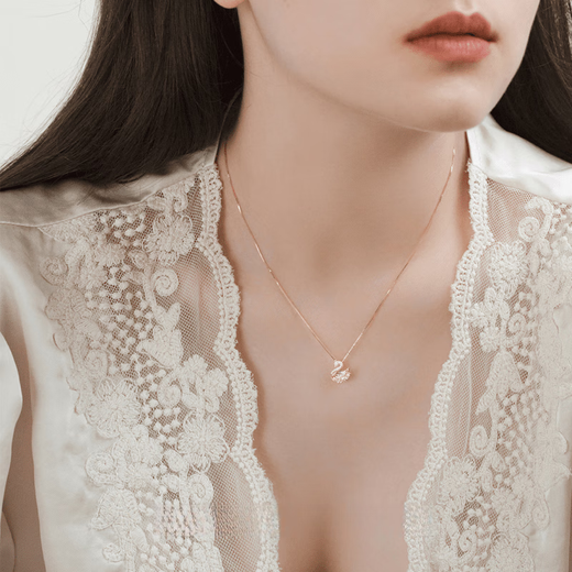 SAC light luxury Swarovski zirconium 925 sterling silver little swan eid necklace for women, odd student birthday gift for girlfriend, birthday gift rose gold necklace gift box