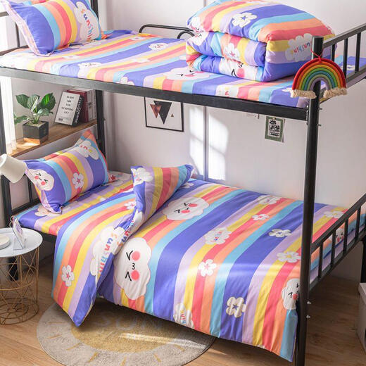 大学生单人上下铺三件套寝室1.2米宿舍床单被罩1.5米被套床上用品 LP-胡子 1.5米四件套