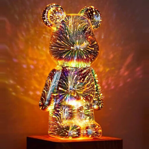 Halodon (Halodn) Valentinstag Geschenk Bunt leuchtend gewalttätiger Bärenlampe Ornament Girl's Birthday Girlfriend 520 Paar Geschenk romantischer Bär [Farbbox Verpackung, farbenfrohes Dimmen]