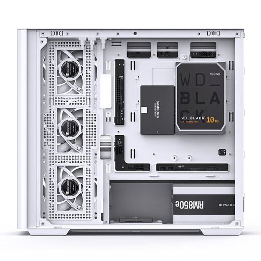 JONSBO D300 white MATX chassis (column-less curved sea view room/360 radiator/ATX power supply/10 fan positions/Type-c Gen2 10Gbps+)