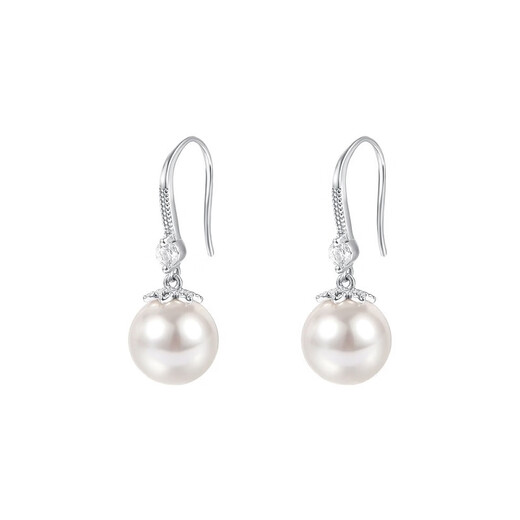 Su Shiliu 999 silver imitation pearl earrings for women, retro high-end ear hooks, birthday gifts for girlfriend, wife and mother, 999 silver bead earrings 12mm