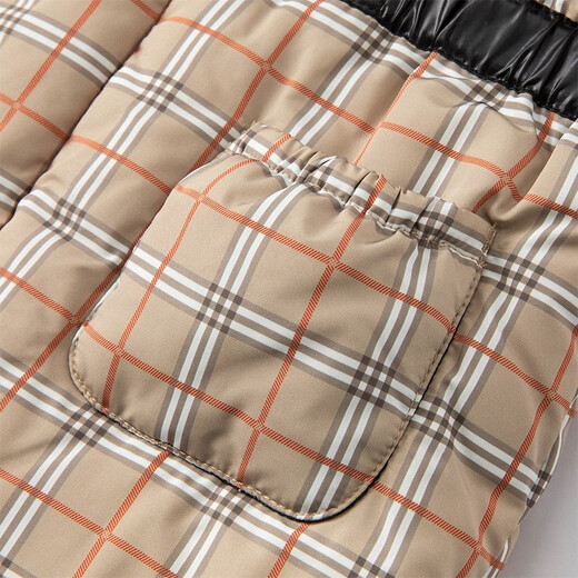 DAVE&BELLA children's clothing girls' down overalls new winter clothing boys' pants children's style plaid trousers winter clothing brown plaid 80 cm (recommended height 73-80cm)