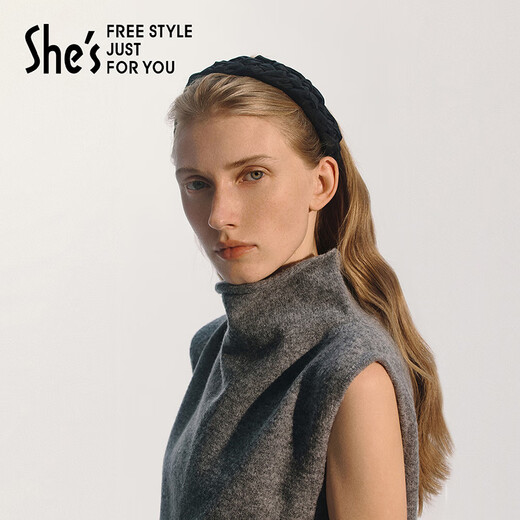 She s Akiko retro twist fabric hairband high skull headband pressure hair high-end hairpin headband hair accessories birthday gift black G0