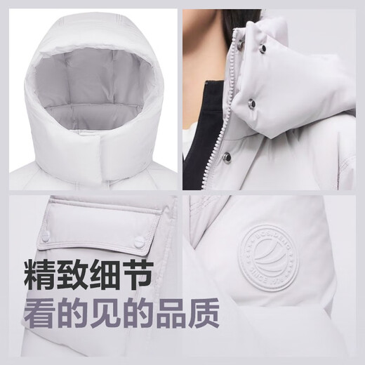 波司登（BOSIDENG）【反季】新款时尚休闲三防短款加厚保暖廓形宽松连帽面包羽绒服 莲雾灰8984 XS 155/80A 体重约110以内