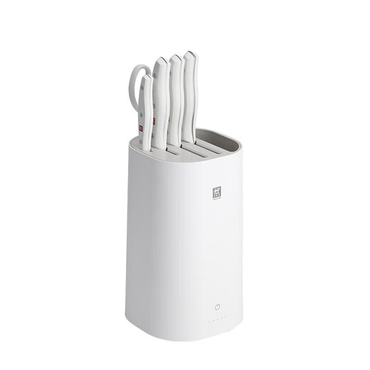 Zwilling (ZWILLING) Ma Baiquan ensemble de couteaux du même style grand bouclier blanc double porte-couteau stérilisant couteau à légumes couteau de cuisine POLLUX porte-couteau stérilisant blanc perle ensemble de 6 pièces