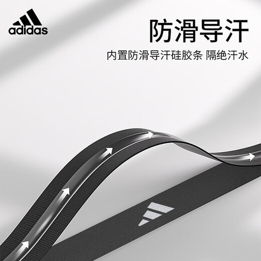 adidas阿迪达斯运动发带男女吸汗头带止汗带跑步导汗带篮球防汗束发带 ADAC-16203BK黑色