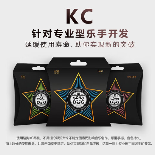 路狗路狗吉他弦吉他琴弦民谣吉他弦木吉他弦吉他套弦磷铜覆膜防锈专业 覆膜AC11套弦（6根）（进阶）