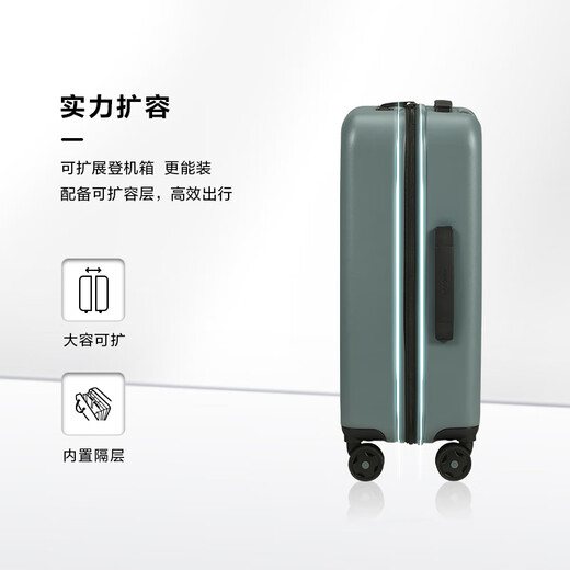 新秀丽（Samsonite）行李箱20英寸拉杆箱欧洲条纹旅行箱包密码登机箱森林绿KF1