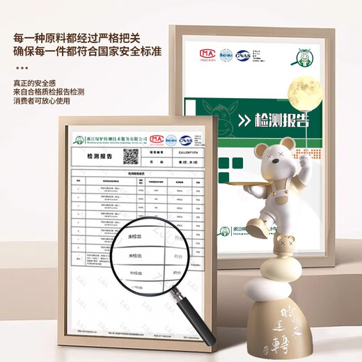 Ole's Shi Lai Run Violent Bear Floor-standing Decoration Light Luxury Living Room TV Cabinet Sofa Next Decoration Housewarming Gift Violent Bear + Shi Lai Run Base Height 149CM