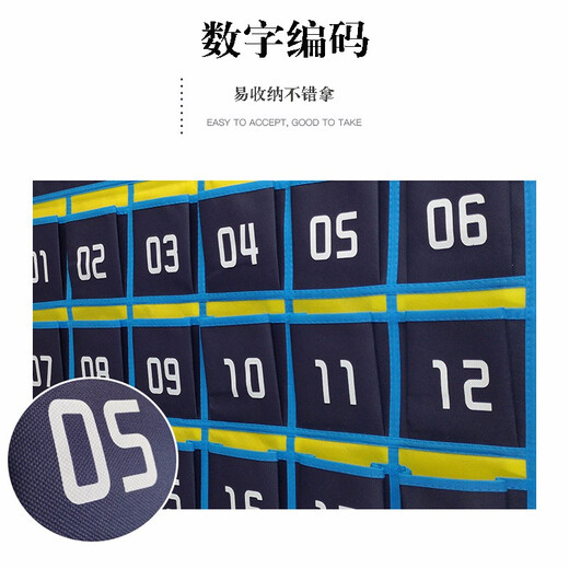 Dongzhidiandi class workplace mobile phone storage bag hanging bag company door wall hanging wall storage bag for students' mobile phones in class blue and yellow mobile phone hanging bag-12 grids