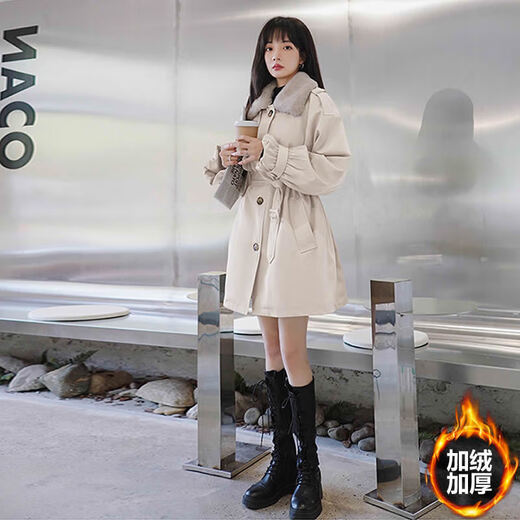 风衣棉服女短款冬季2021新款小个子棉衣外套加绒加厚小棉袄气质潮【15天内发货】SN1349 灰色【加绒加厚】 M 100-115斤
