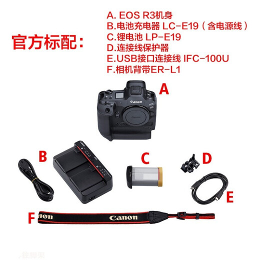 Canon (Canon) EOS R3 Micro-ungrograma Micro-single, 6k video, 30 fotos/segundo disparo continuo de alta velocidad, anti-shake de 8 niveles, enfoque controlado por los ojos, disparo de pájaros deportivos, cuerpo único EOS R3 (el empaque original es nuevo y sin abrir, no incluido en la lente) Paquete uno [accesorios diarios en el hogar, obtener otro 699 yuan regalos