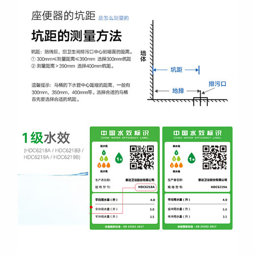 HUIDA (HUIDA) One-piece toilet jet siphon toilet integrated small and medium-sized bathroom modern urea formaldehyde slow down water saving 6218 factory direct delivery National joint insurance 305 pit distance Factory direct delivery National joint insurance