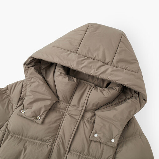 Aijutu Einfache, atmosphärische und modische lange Kapuze -Down -Jacke ewraj4n728a dunkelbraun 87 155/80a/s