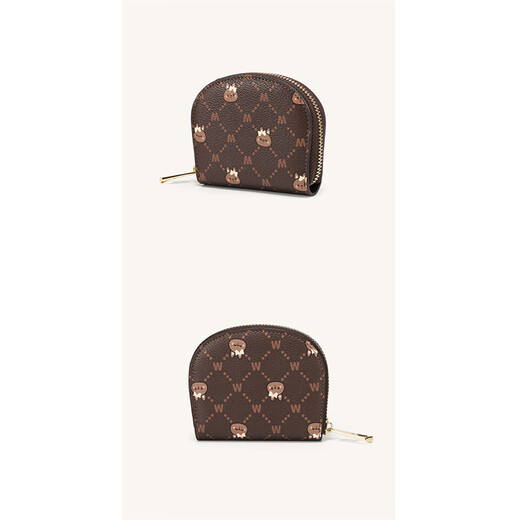 
Scarecrow card bag for women small cartoon card bag 2024 new cute certificate bag 12 card niche print coin wallet dark brown (A cartoon style)