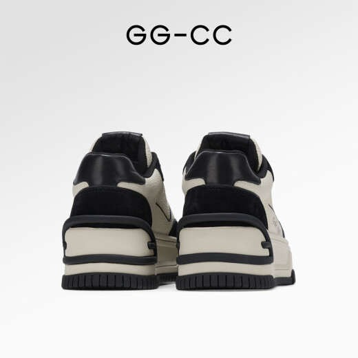 GG-CC【回归至简】 真皮厚底松糕百搭熊猫鞋女新款休闲板鞋 G23X9738 黑色 35