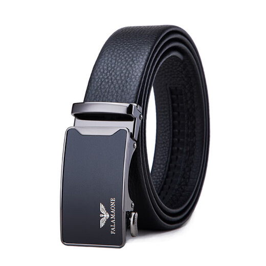 Falamaone Men's Leather Belt Genuine 2025 New Luxury Brand International Valentine Day Negocios de alta gama Belt Belt Birthday Gift PD829 Color de armas [Versátil Casual de negocios] 120 cm [Embalaje de caja de regalo de alta gama]