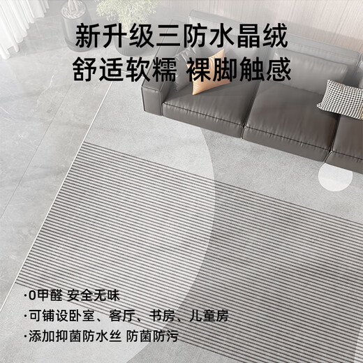 咏幻定制客厅新款轻奢沙发地垫免洗可擦房间卧室家用茶几毯厚 现代15601 1件 200*300CM升级加厚款易打理