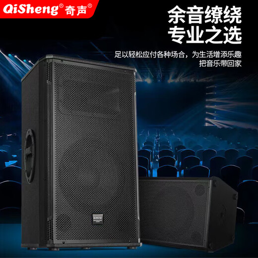 Qisheng family ktv audio set karaoke machine karaoke professional-grade theater karaoke conference room stage equipment full set of TV living room bar party room subwoofer speaker 15-inch professional-grade audio set + subwoofer