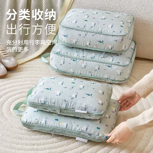 Yusenyi travel storage bag, business trip suitcase, clothing compression storage bag, clothing underwear sub-bag, travel portable, upgraded printed unicorn medium size x2 (35x26x10cm)