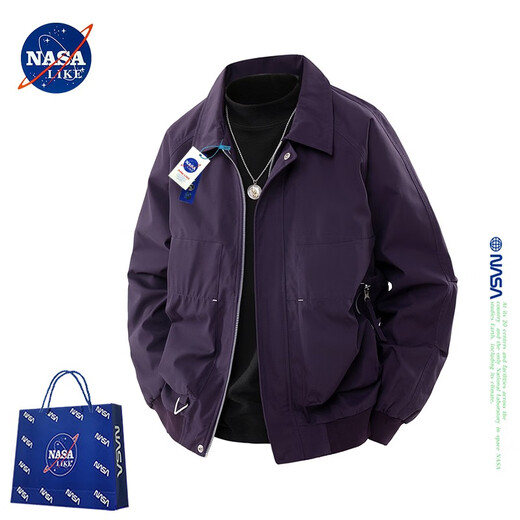 NASALIKE official trendy brand co-branded jacket men's autumn and winter American lapel top windproof casual men's solid color clothes apricot XL (recommended 130-150Jin Jin equals 0.5 kg)