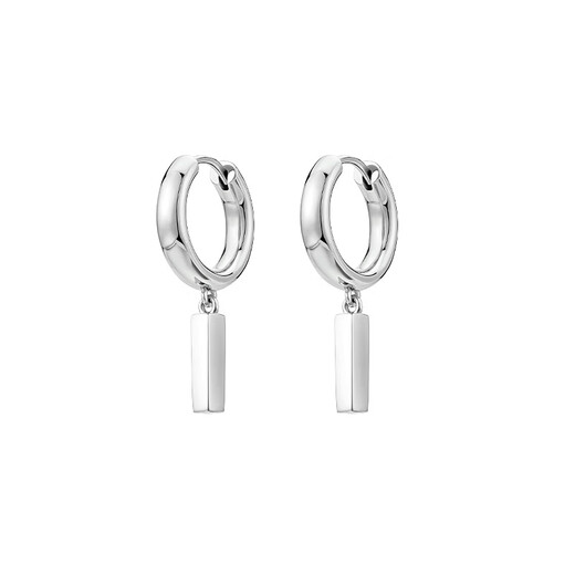 RU AEOKARS925 Silver Needle Small Silver Bar Earrings Small Earrings Silver Earrings Cold Wind Earrings Women's Earrings You Don't Need to Take Off While Sleeping Silver Pair