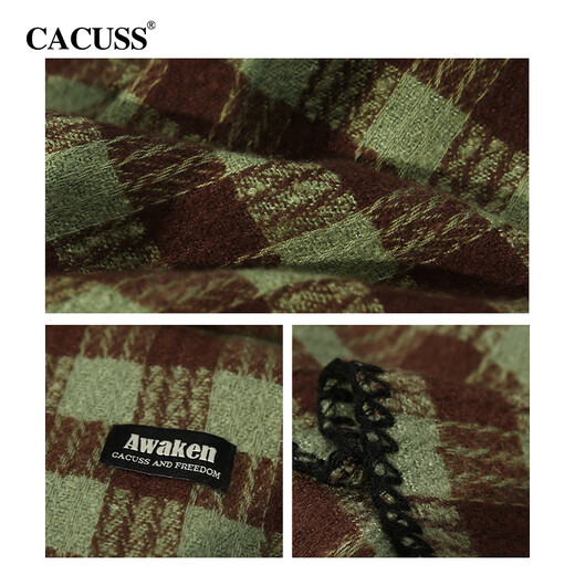 CACUSS scarf for women, autumn and winter long large shawl, winter neck protector, warm neck scarf, birthday gift for girls, brown and green