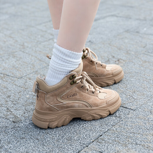Camel (Camel) Suele grueso botas de martin casuales para zapatos para mujeres Sombrosas espesas con calzado alto para la altura de la mujer botas de mejora L24A283649 Caki 38