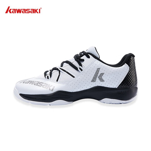 Kawasaki (KAWASAKI) badminton shoes are lightweight, fast, shock-absorbing, wear-resistant, anti-torsion, comfortable and breathable, splicing design, new style, unisex for men and women, A3316 white and black 41