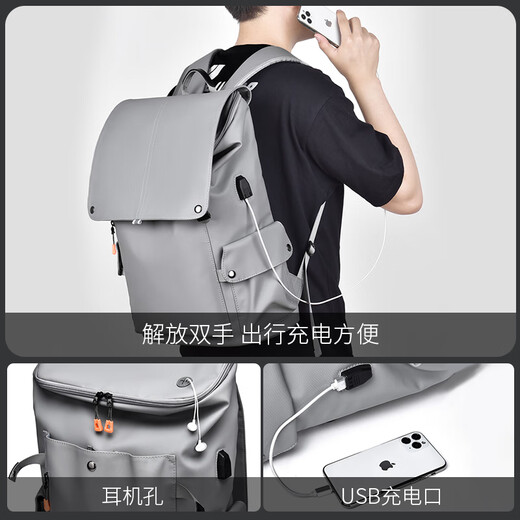 Double Star Backpack for Men's Backpack Large Capacity Business Commuter Sports Travel Can Hold 15.6 Inch Computer Bag Black