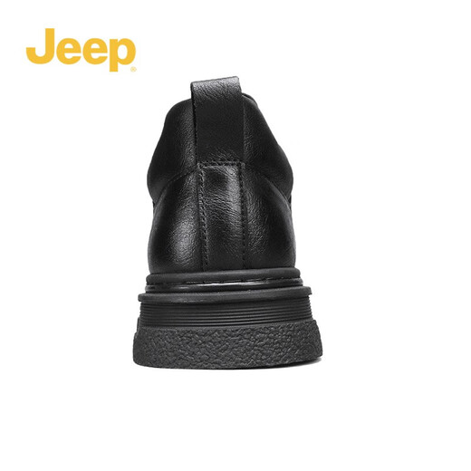 Jeep Herrenschuhe, niedrige Top-Martin-Stiefel 2024 Neuer Winter Britisch-Trendgeschäft Casual Herren dicker Lederschuhe schwarz 41