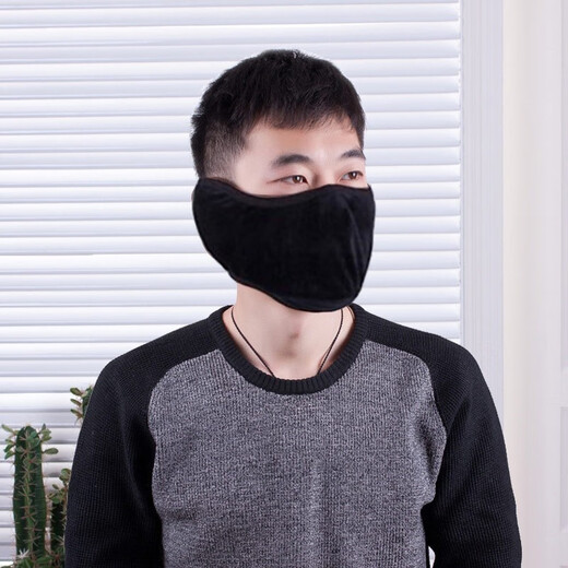 好乐宝（haolebao） 秋冬骑行口护耳罩男女成人儿童防寒口耳套加厚保暖透气防护口罩 成人口耳罩黑色