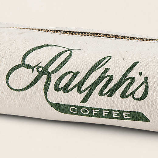 RALPH LAUREN Classic Ralph s Coffee Pencil Bag RL81250 300-Green/White ONE