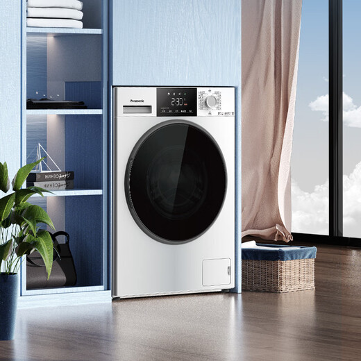 Panasonic drum washing machine fully automatic light pickup series washing and drying integrated 10kg ultra-thin Yueguang white warm water foaming sterilization 525mm XQG100-6AJE3