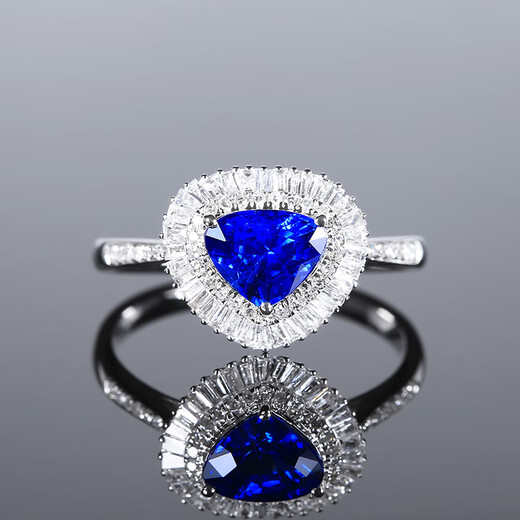 HEEKAIYI Ring Women's Royal Sapphire Ring Luxury Jewelry Chinese Valentine's Day Birthday Gift for Wife and Girlfriend Royal Sapphire Ring (Main Stone Approximately 1.13 Carats/Selected Flawless)