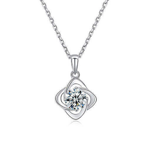 Farcoko brand 18K gold four-leaf clover necklace for women, moissanite diamond clavicle chain, Valentine's Day birthday gift for girlfriend, 18K gold four-leaf clover necklace - one carat moissanite - comes with certificate, exquisite high-end gift box