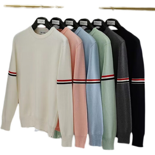 Thom Brielletb Tom Herbst- und Winter-Makkaron-Pullover-Pullover-Pullover-Pullover für Männer und Frauen, mehrfarbig gestrickte dunkelblaue Vierbar 2xl Größe 4
