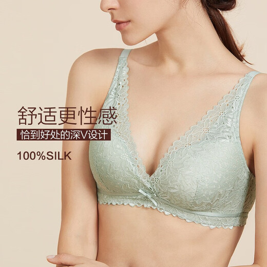 金三塔商场同款金三塔文胸女真丝蕾丝无钢圈性感内衣文胸NZFAB308 肤色1105 70A