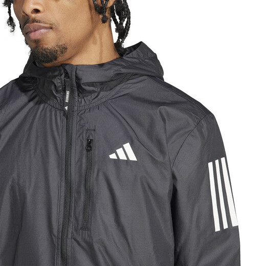 阿迪达斯 （adidas）男子外套春夏薄款时尚百搭运动跑步修身连帽防风夹克 IN1483 黑色 S