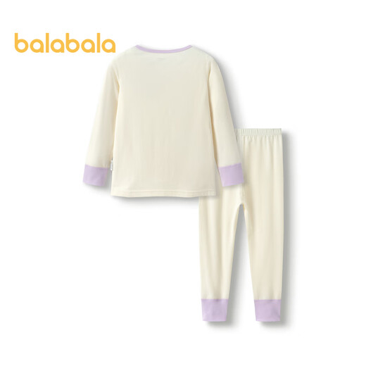 Balabala Kinder-Herbstkleidung und lange Hosen für Jungen und Mädchen, Unterwäsche-Set, Baumwollpullover, Pyjama, Weißton 00311-206324169202 150